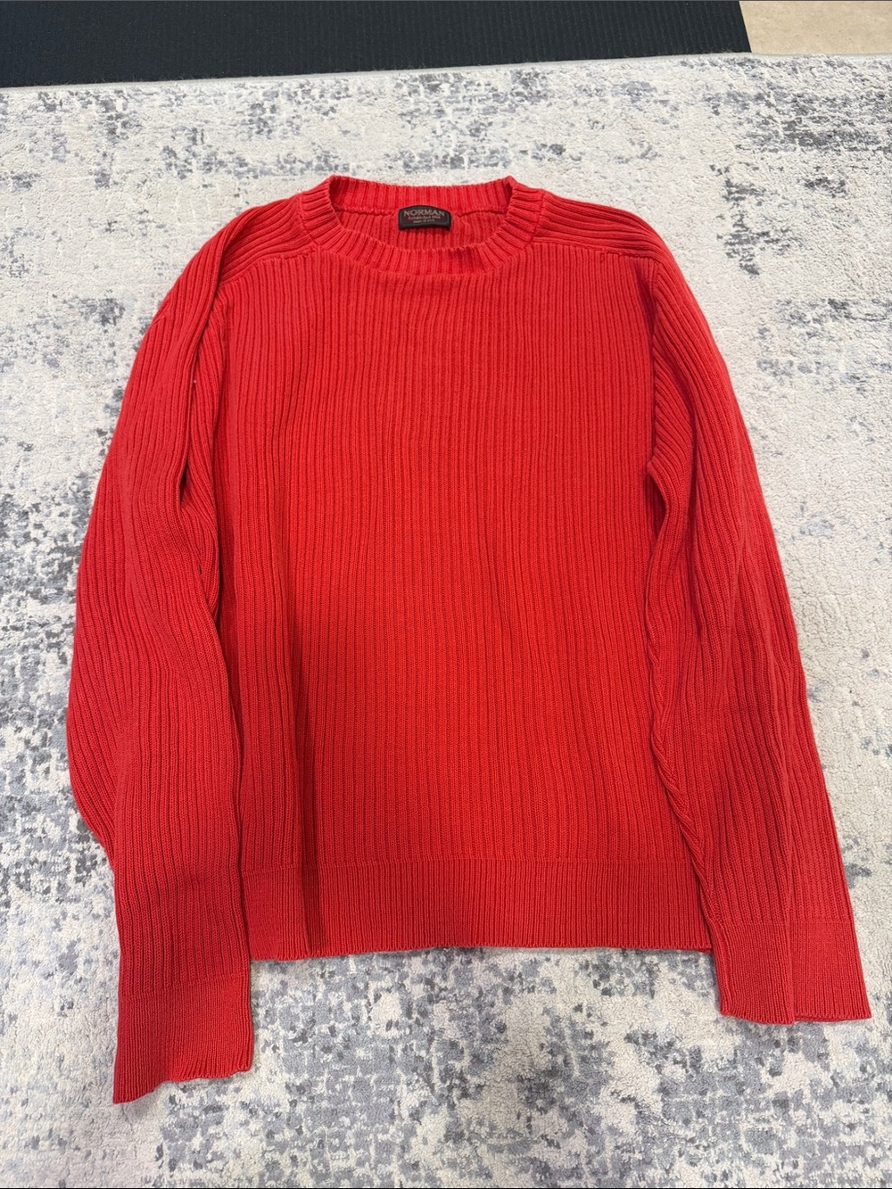 Nordstrom Men’s Bright Red Ribbed Crewneck Sweater